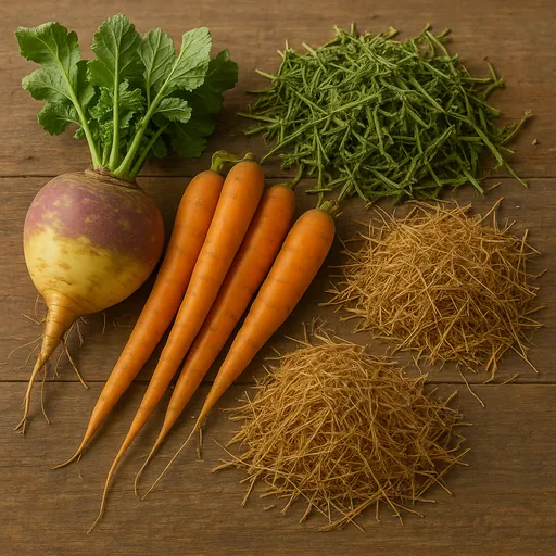 Swedes, mangolds, fodder roots, hay, lucerne